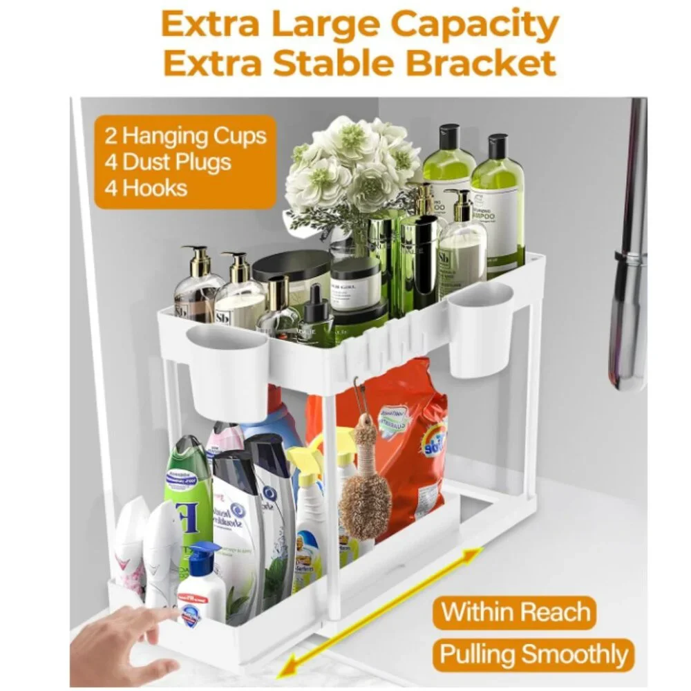 Under Sink Organizers and Storage Bathroom - 2 tiers - set of 2